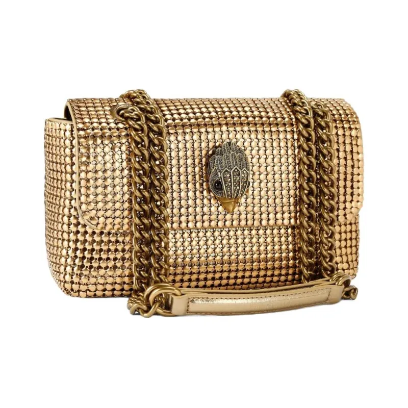 Kurt Geiger London Kensington Metal Crossbody Bags Women's Gold-1