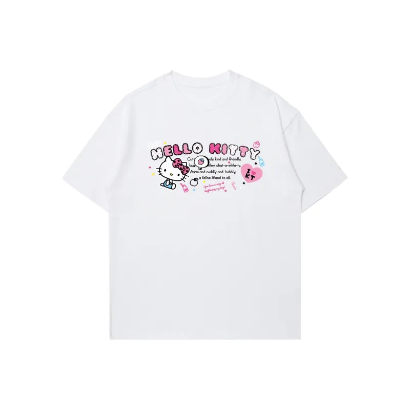 Sanrio x HelloKitty Hello Kitty T Shirt Unisex Black, White-4