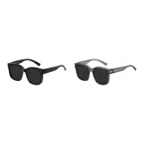 Bright Black Frame with Black Gray Lens+Transparent Gray Frame