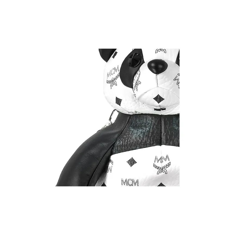 MCM PVC Polyvinyl Chloride Panda Doll Bag Backpack Women's Black White-4