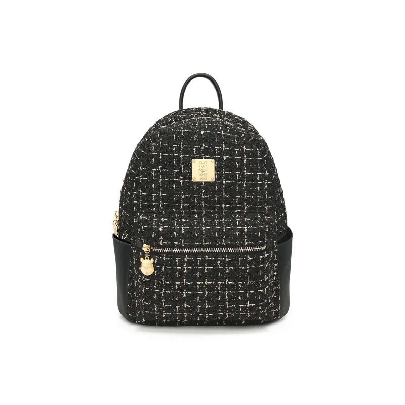 Disney Winnie The Pooh Series Fabric, PU Backpack Women's Black/White-0