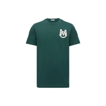 Moncler FW25 Monogram Cotton T Shirt T Shirt Men's Leaf Green