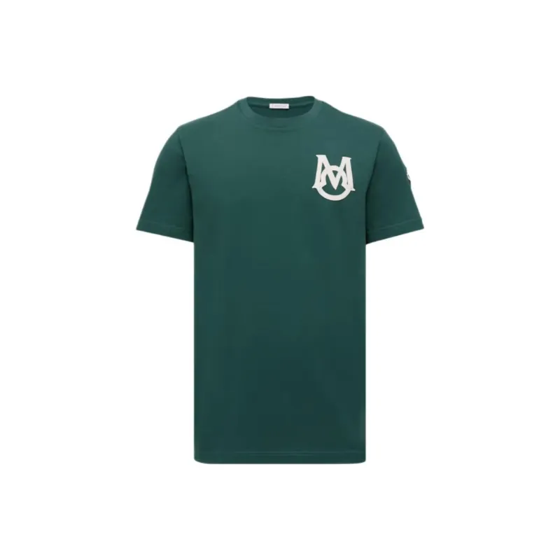 Moncler FW25 Monogram Cotton T Shirt T Shirt Men's Leaf Green-0