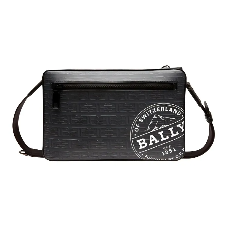 BALLY Canvas One Shoulder Handbag Crossbody Bag Regular Men's Black-0