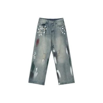 CUIBUJU Loose Fit Summer Luxury Streetwear Wide Leg Floor Length Pants Unisex