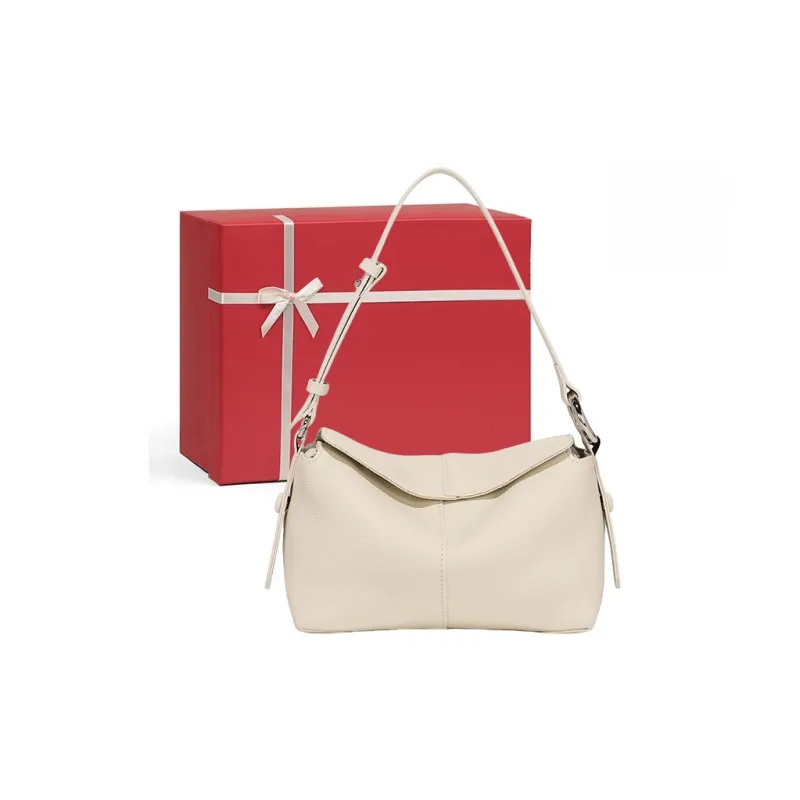 CNNCOO Cow Leather Pillow Bag, Crossbody Bag, Shoulder Bag Regular Women's Milk Tea/Brown/Milkshake White-12