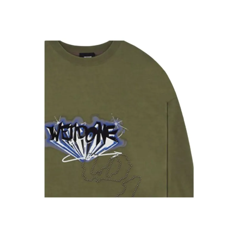 WE11DONE T Shirts Unisex Olive Green-4