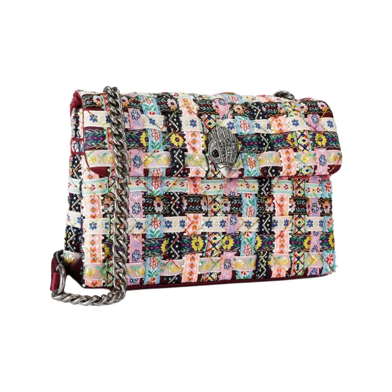 Kurt Geiger London Kensington Fabric Shoulder Bag Medium Size Women's Pink Multicolor-1
