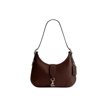 COACH Hamptons Leather Hobo Bag, Handbag, Shoulder Bag Tubas Women's Maple Leaf Brown