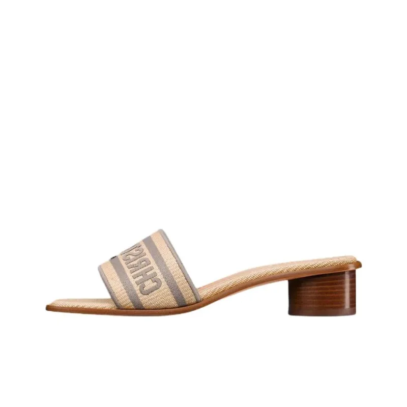 DIOR Dway Slide Slippers 3.5cm Women's Beige-0