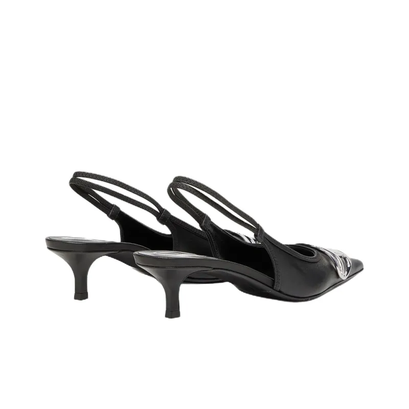 DIESEL D Venus Sb Slim Heel High Heels 4cm Women's Black-4