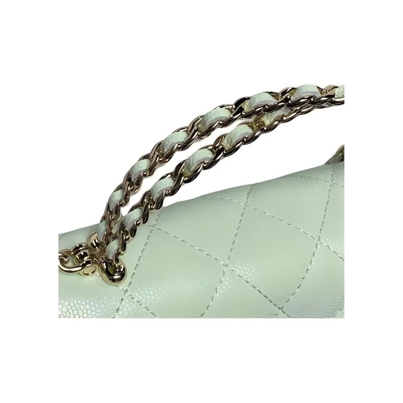 CHANEL Cow Leather Shoulder Bag, Crossbody Bag, Handbag Women's Green-3
