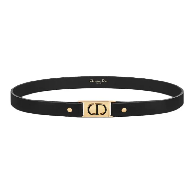 DIOR Calfskin Leather Belts Unisex Black 2 Cm-0
