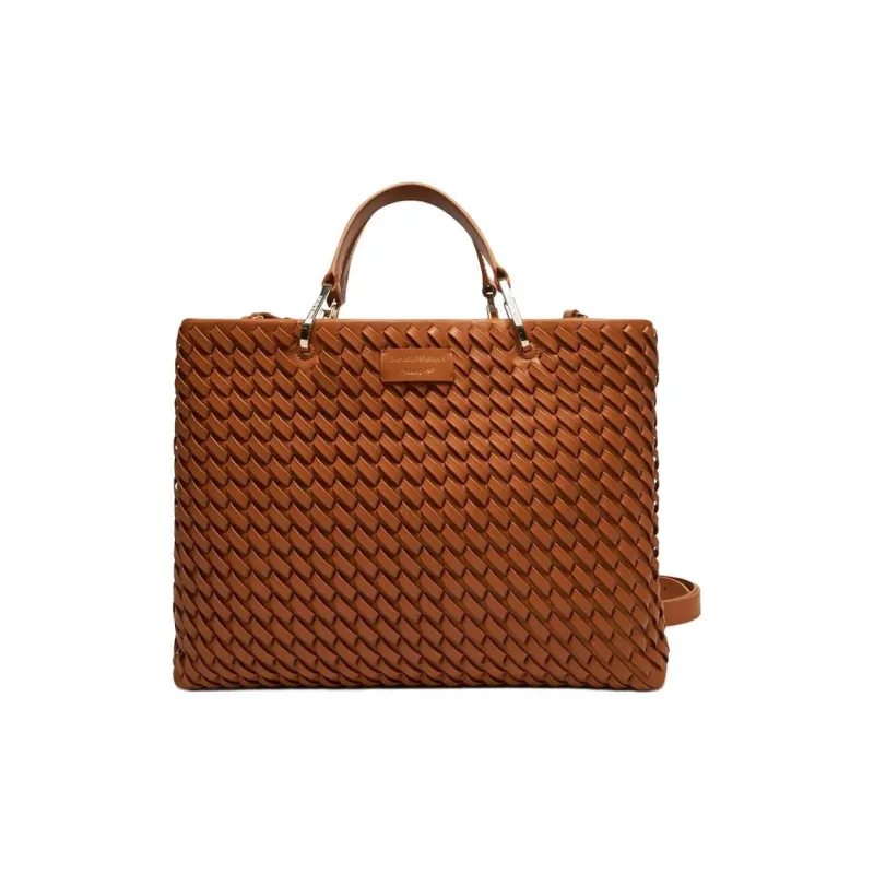EMPORIO ARMANI Leather One Shoulder Handbag Women's Brown-0