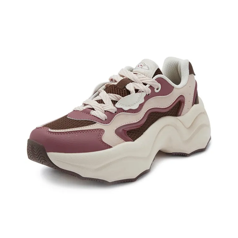 361° Dumpling Anti Slip Wear Resistant Low Top Chunky Sneakers Women's Pink Brown-1