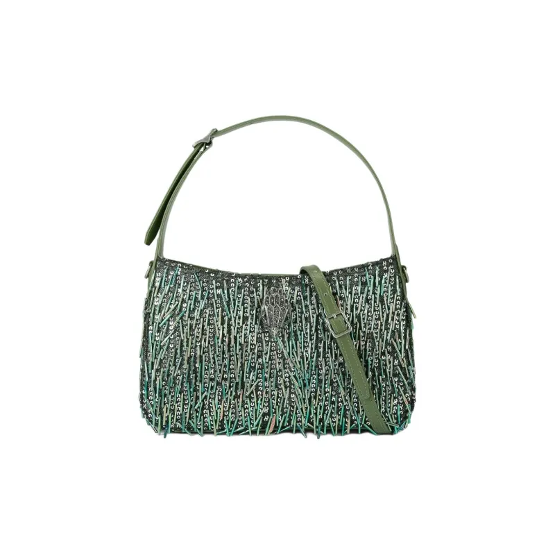Kurt Geiger London Bond Calfskin Crossbody One Shoulder Handbag Women's Green-1