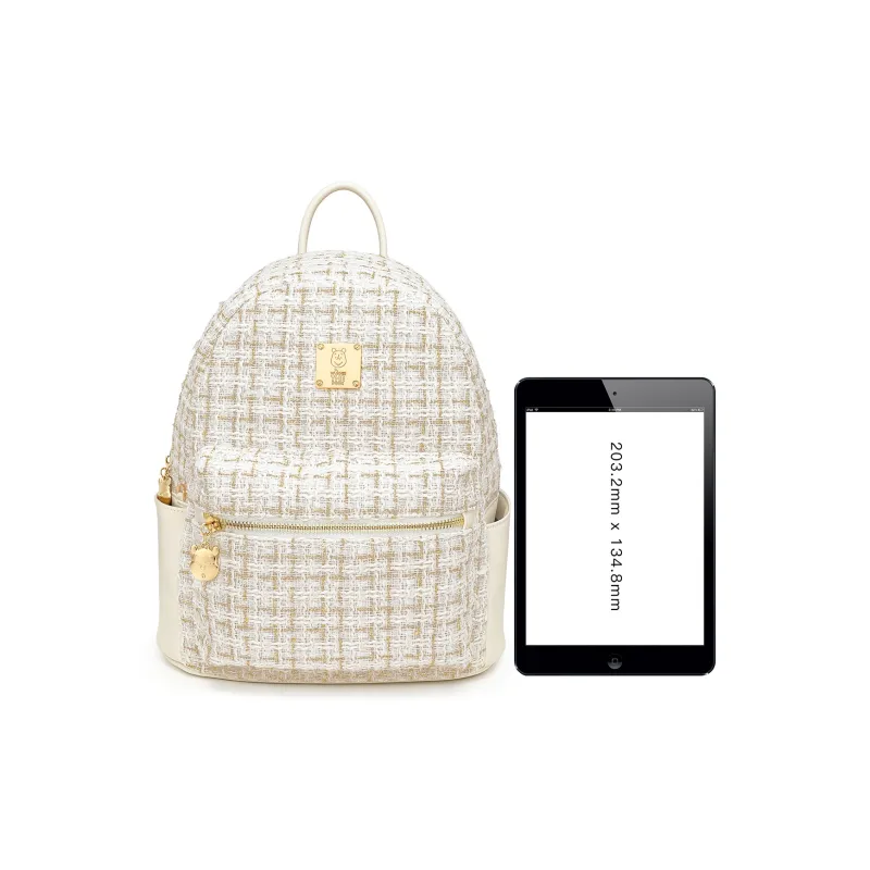 Disney Winnie The Pooh Series Fabric, PU Backpack Women's Black/White-11
