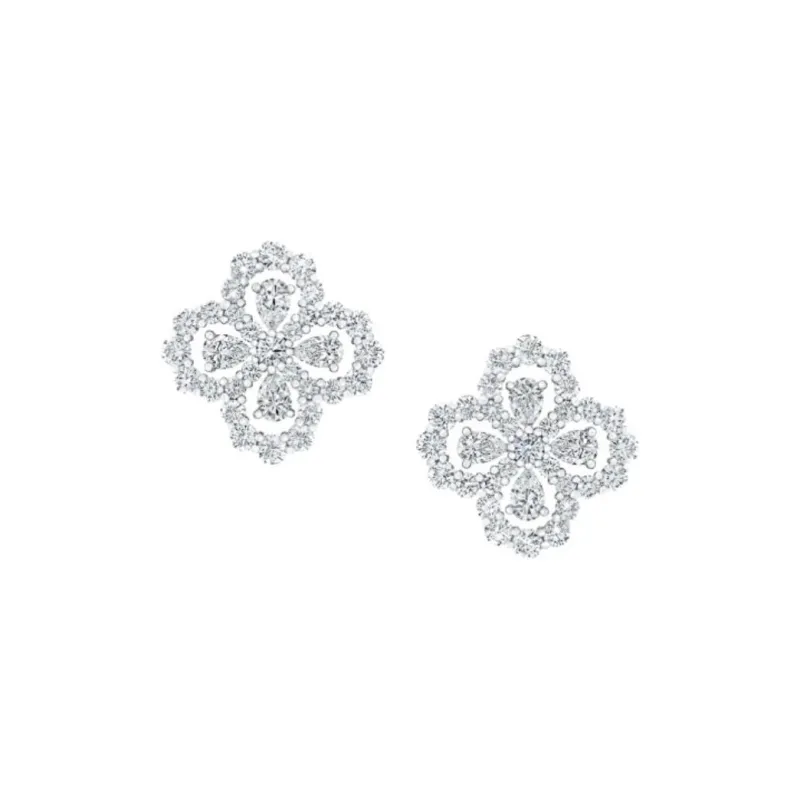 HARRY WINSTON Platinum Earrings Women's Silver-0