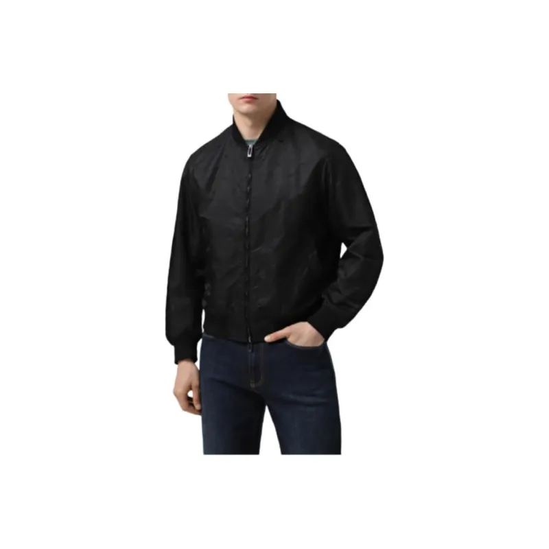 EMPORIO ARMANI Nylon Blouson With All over Micro Eagle Embroidery-3