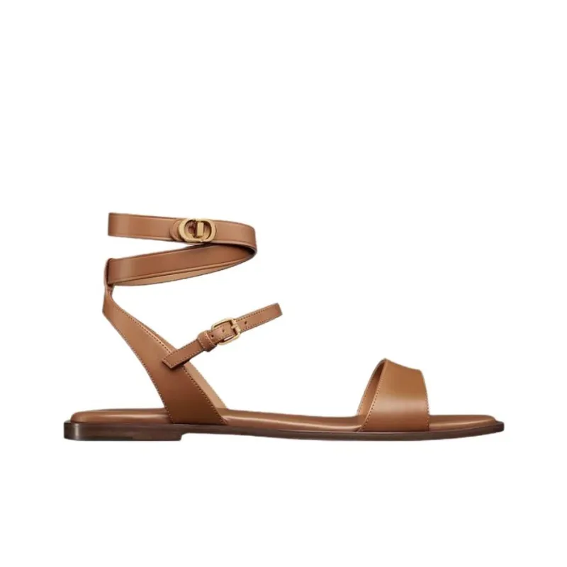 DIOR 30 Montaigne One Strap Sandals Women's Brown-1