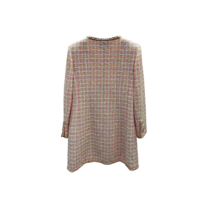 CHANEL 19C Long Sleeved Dress Women's Pink-1