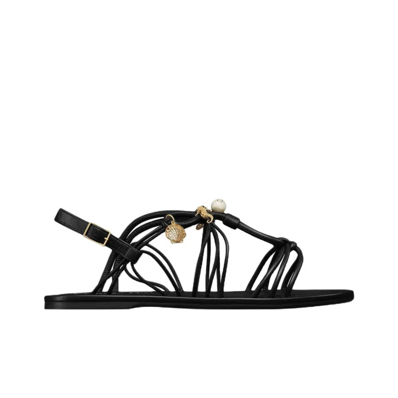 DIOR Dioriviera D Sand One Strap Sandals Women's Black-1
