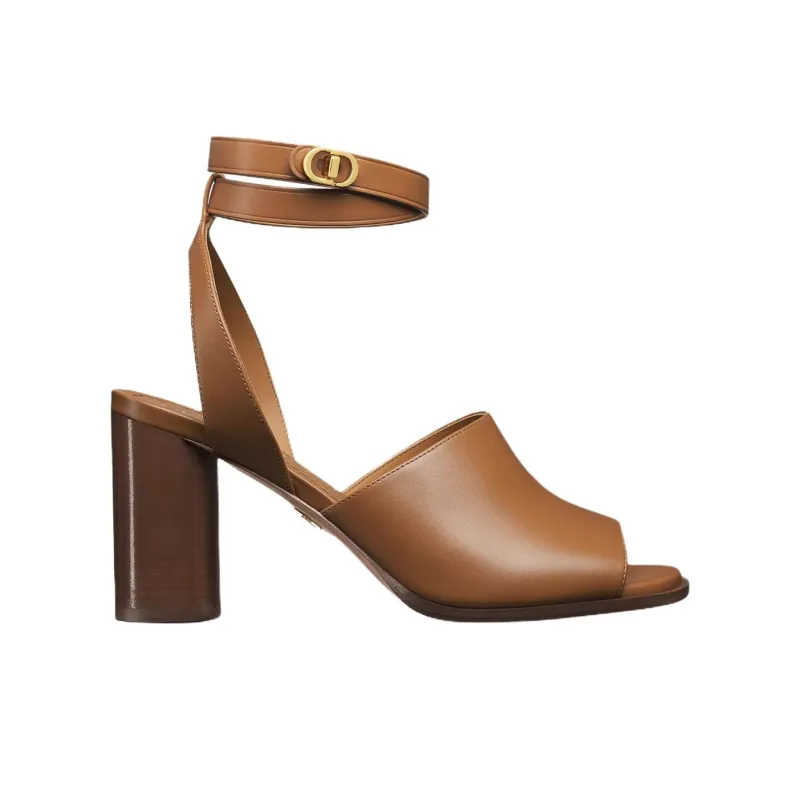 DIOR 30 Montaigne One Strap Sandals 8cm Women's Brown-1