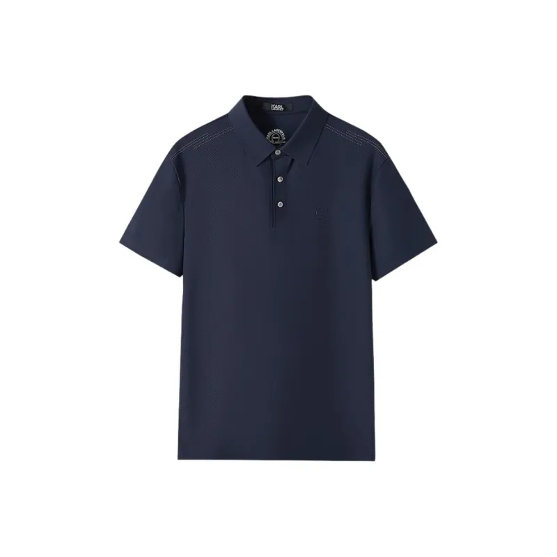 KARL LAGERFELD SS25 Polo Shirt Men's Navy Blue-0