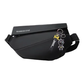 Warrior Polyester Shoulder Bag, Sling Bag Regular Unisex Night Shadow Black