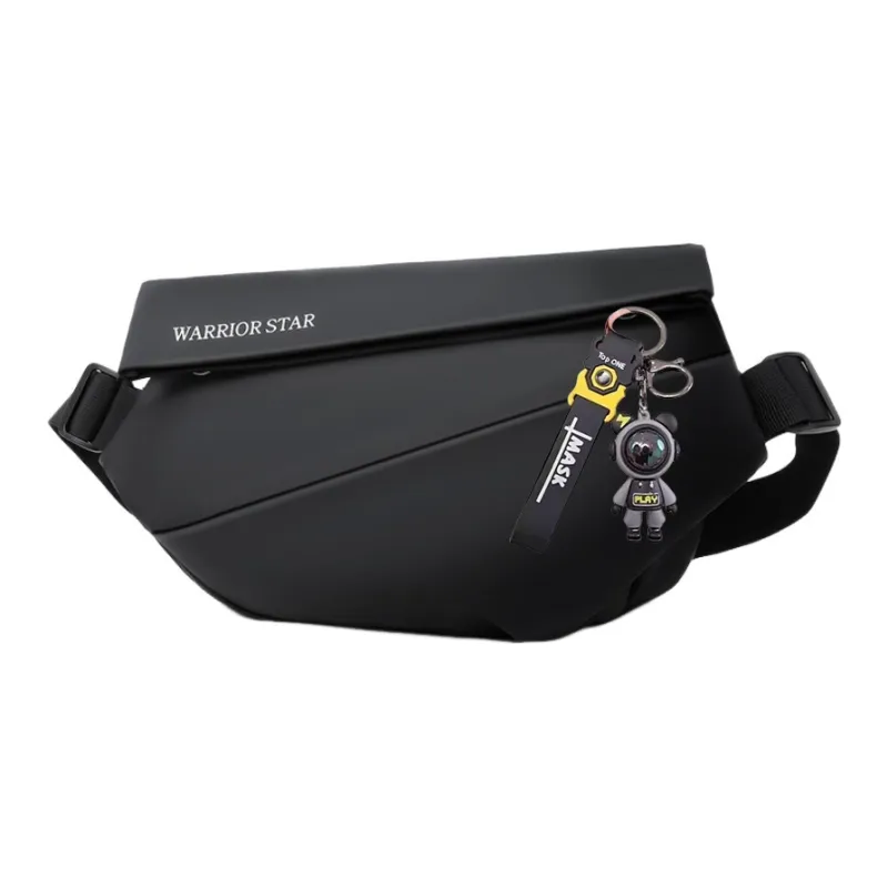 Warrior Polyester Shoulder Bag, Sling Bag Regular Unisex Night Shadow Black-0