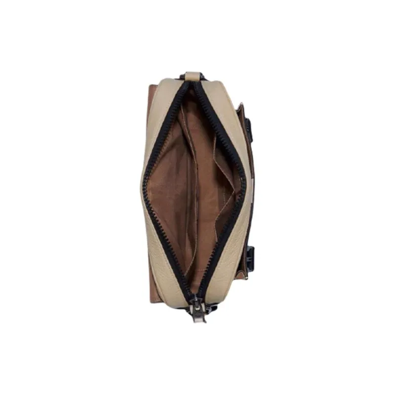 COACH Basquiat Collaboration Track Leather Shoulder Bag, Crossbody Bag Large Size Men's Ecru-4