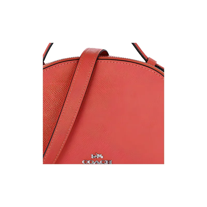 COACH Serena Solid Color Cross Grain Leather Crossbody Handbag Trumpets Women's Orange Pink-4