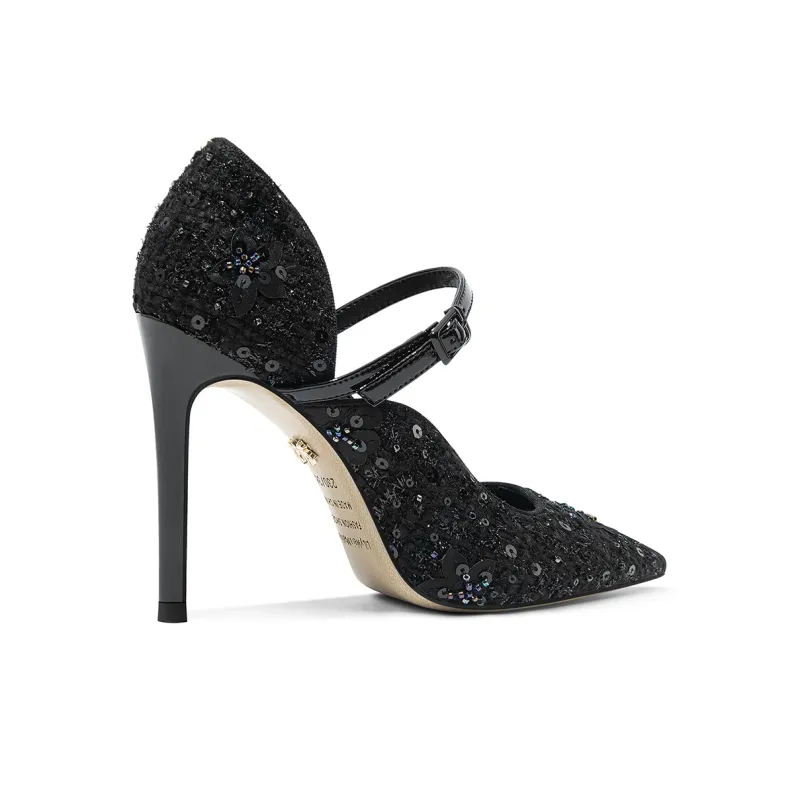 Lily Wei Night Phantom Beauty Slim Heel High Heels Women's Black-1