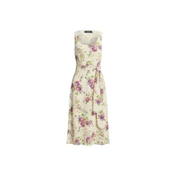 LAUREN RALPH LAUREN Sleeveless Dress Women's Cream Multicolor