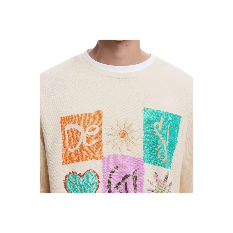 Desigual T Shirts Men Ecru-2