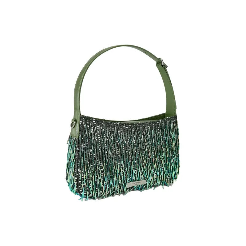 Kurt Geiger London Bond Calfskin Crossbody One Shoulder Handbag Women's Green-0