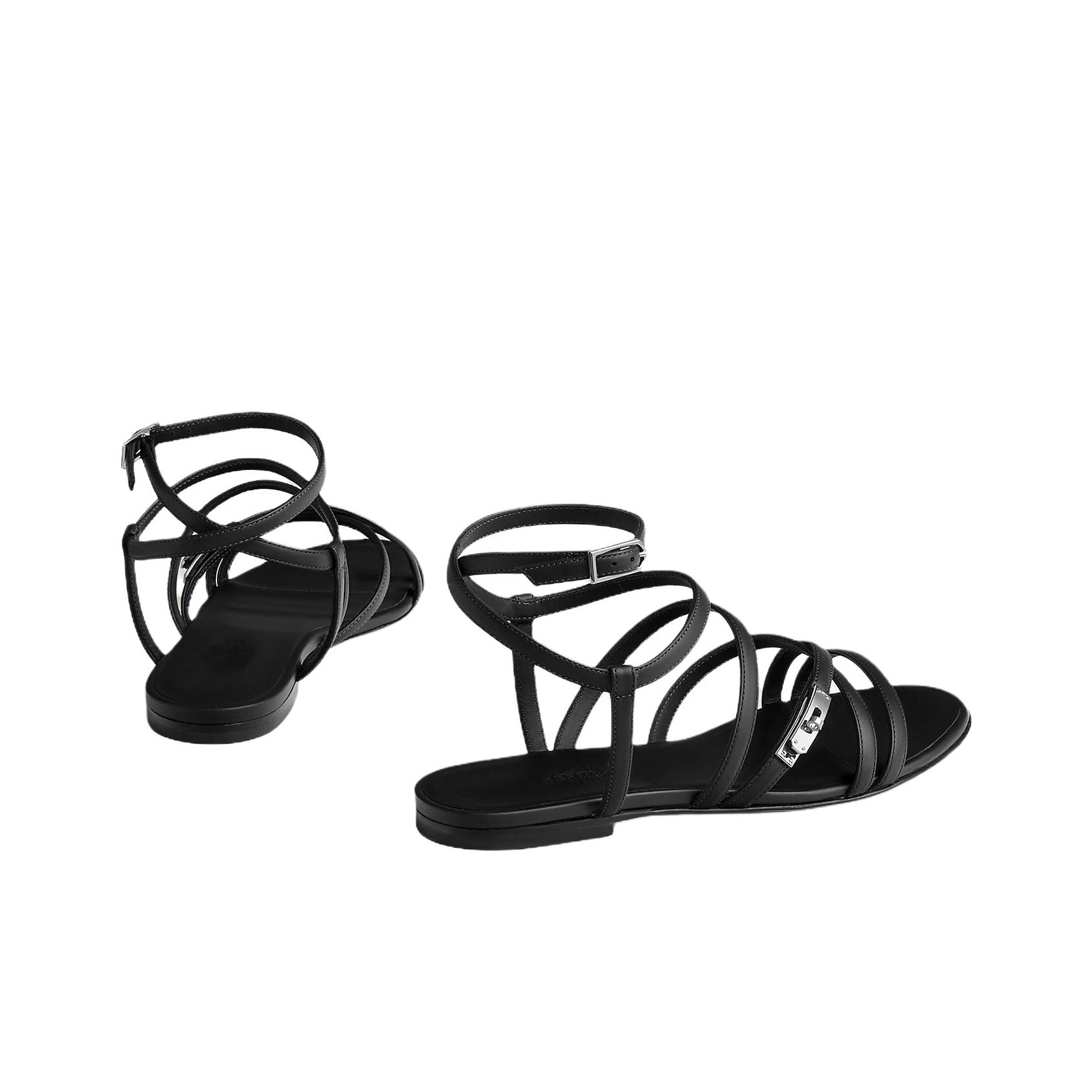 HERMES Lullaby One Strap Sandals Women's Black - POIZON