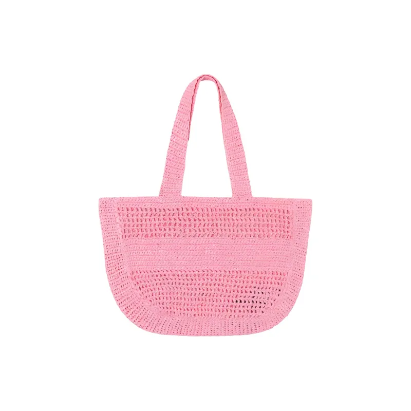 Stussy Woven Tote Bag, Shopping Bag, Handbag, Shoulder Bag Unisex Pink-1