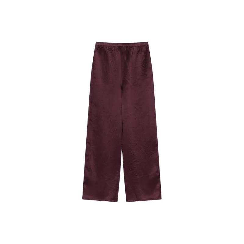 IHIMI Casual Pants Women's Bordeaux Red-3