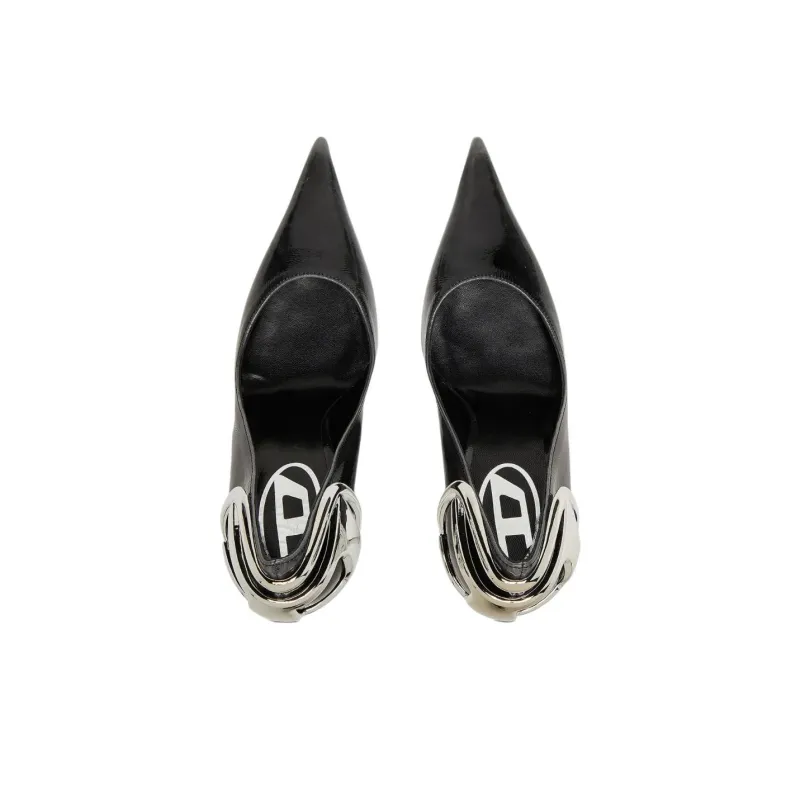 DIESEL D Ten&Half Slim Heel High Heels 10.5cm Women's Black-5
