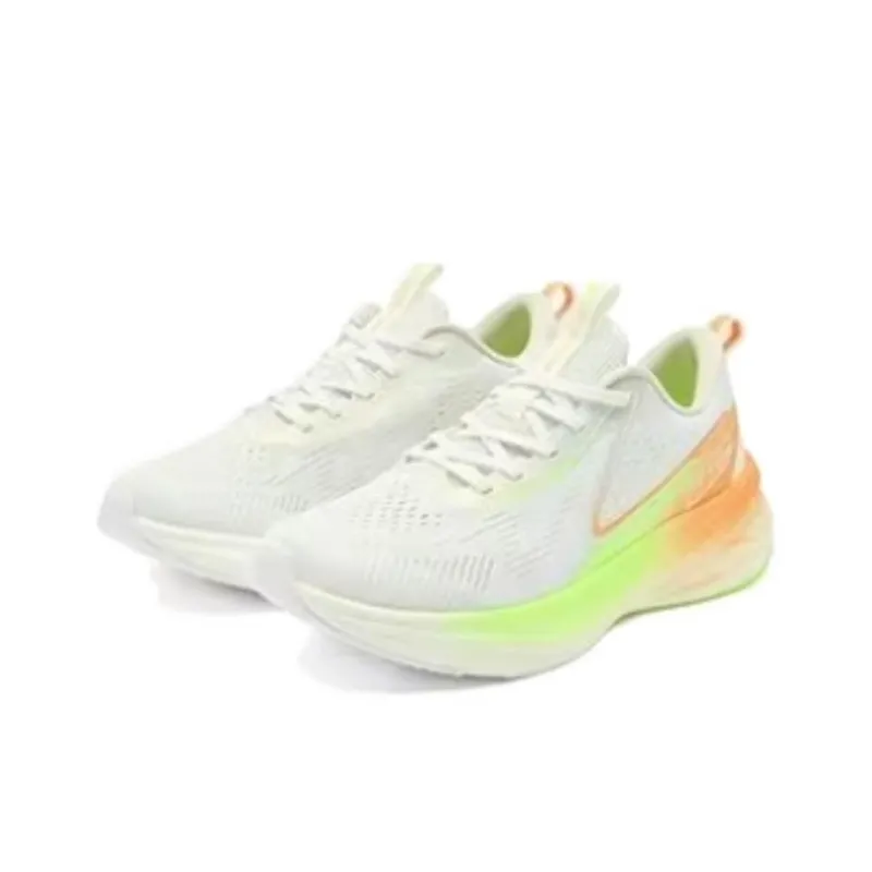QIAODAN Rapid LITE Shock Absorbers With Slip Resistant Features Low Top Casual Running Shoes Women's White Green Orange-2