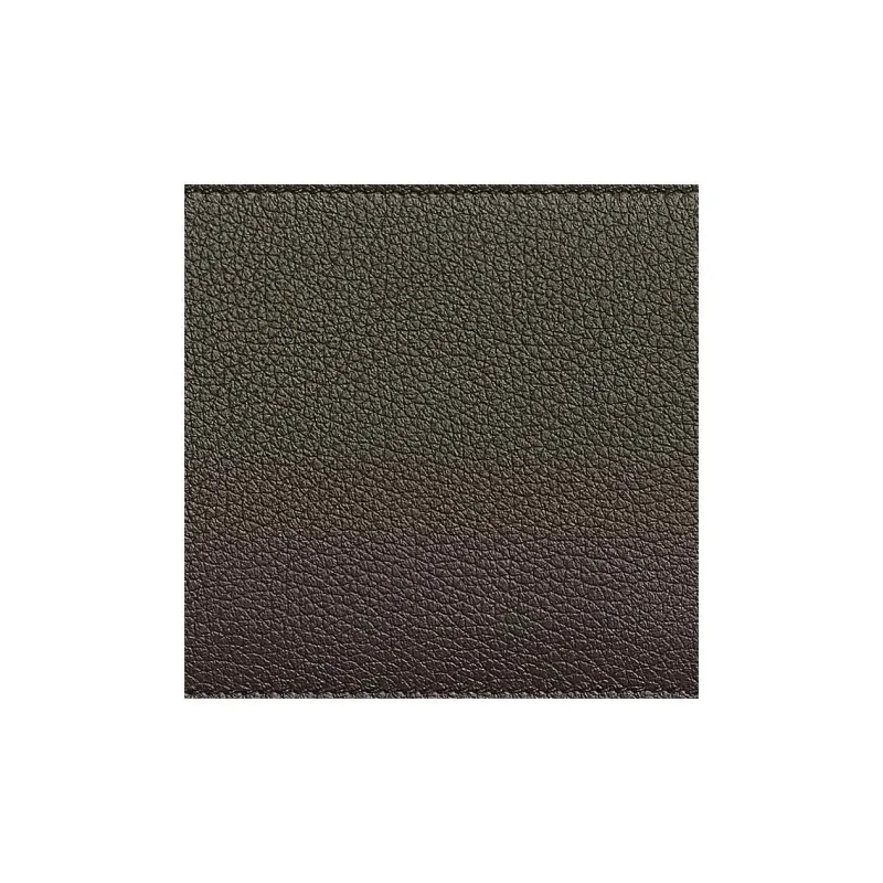 HERMES H Sellier Evercolor Leather Card Holder Men's Green Bronze & Black-2