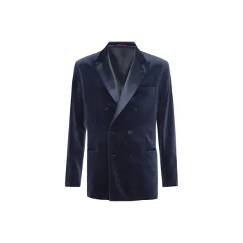 Brunello Cucinelli SS25 Business Suit Coat Men's Midnight Blue