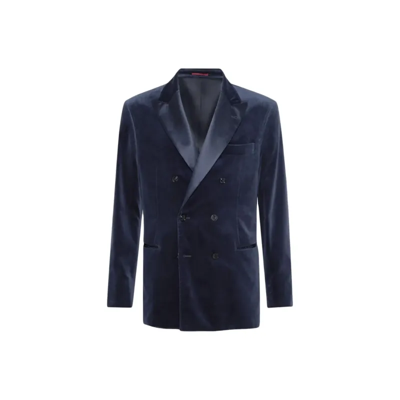 Brunello Cucinelli SS25 Business Suit Coat Men's Midnight Blue-0