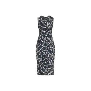 MICHAEL KORS Floral Stretch Cady Sheath Dress