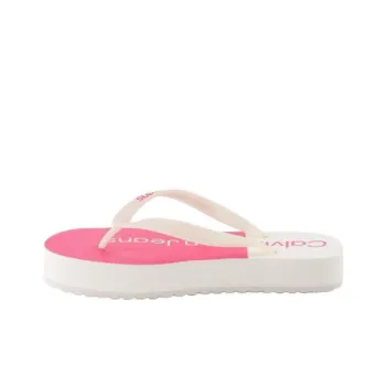 CKJ CALVIN KLEIN JEANS Abrasion Resistant Flip Flops Women's Beige
