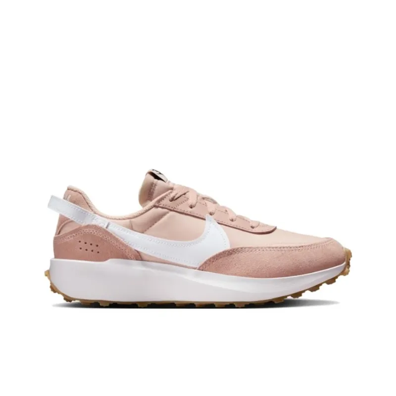 Nike Waffle Debut Abrasion Resistant Low Top Casual Shoes Women's Pink White-1