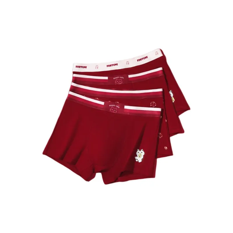 Red Bean Underpants Men's 4 Pack Luck Red-2