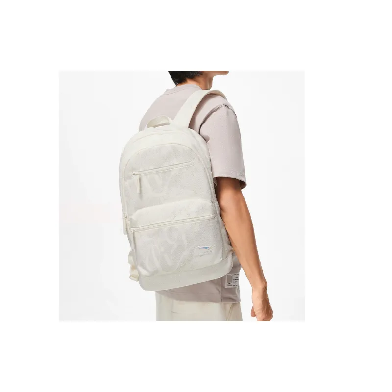 LiNing Sports Life Collection Polyester Students Backpack Regular Unisex Ecru-3