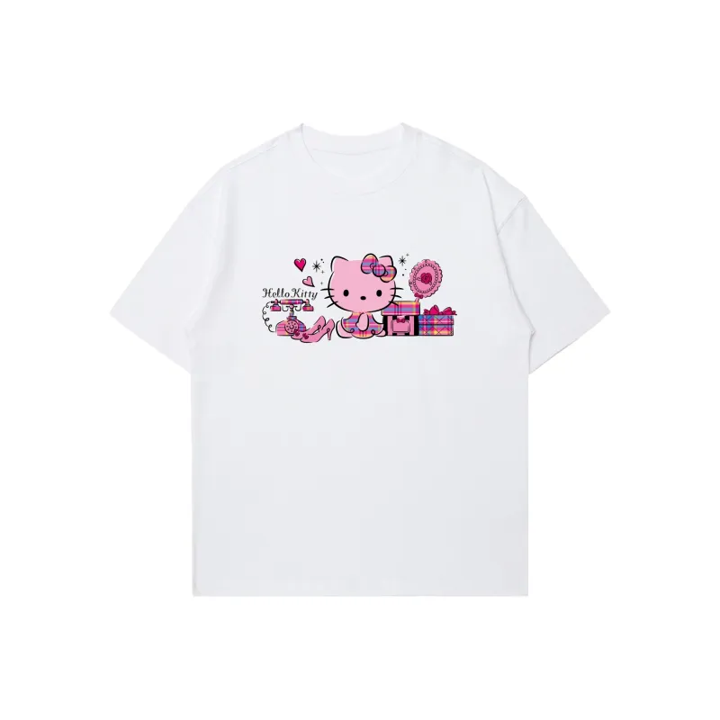 Sanrio x HelloKitty Hello Kitty 2025 Summer T Shirt Unisex Black, White-4